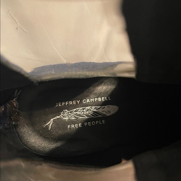 Jeffrey Campbell Navy Floral Heeled Boots - Picture 2 of 8